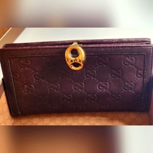 Vintage l Gucci Guccissima Women's Continental Wallet l Brown l Fall 2006